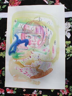 Pastel Introspection" Original Mixed Media Art (circa 2019)